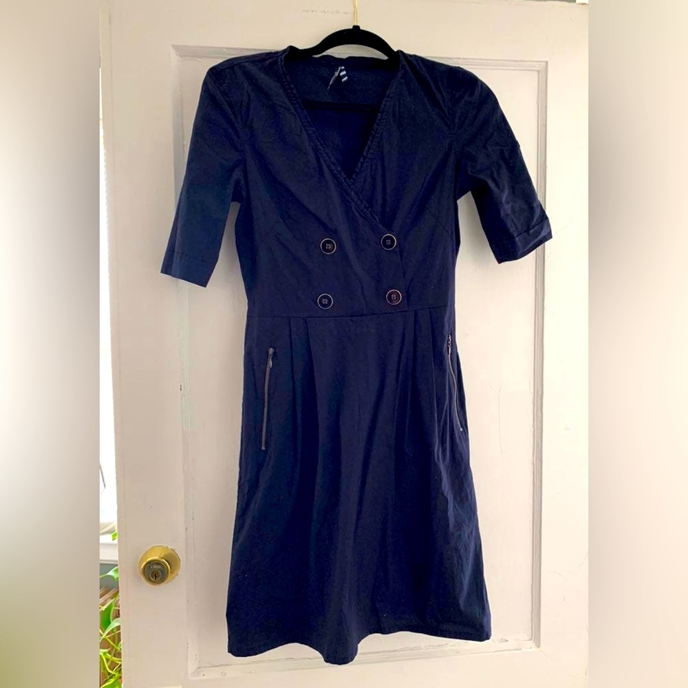Mademoiselle Saint James Navy Blue Nautical Dress